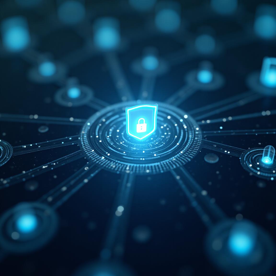 Secure data visualization with blue gradients